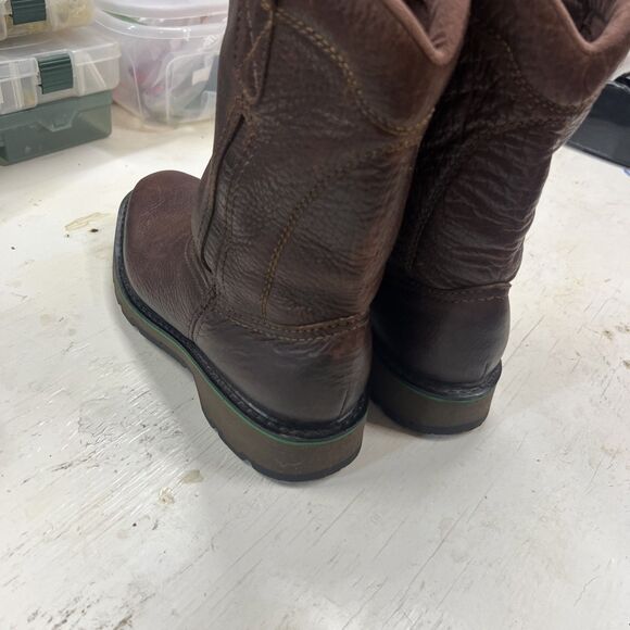 John Deere Brown Leather Mid-Calf Boots Waterproof Men’s Size 9M main image 16